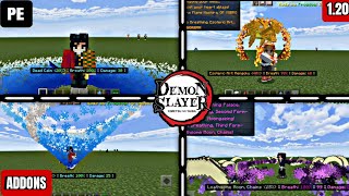 THE BEST DEMON SLAYER ADDON FOR MINECRAFT PE 1.20 || ALL HASHIRAS AND DEMONS COMPLETE PACK screenshot 4