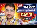 DAY 11/151 Consistency Challenge 🔥 Ab Rukna Mana Hai | Late Night Study Live 9pm to 1 am