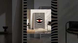 Bauhaus Eye Optical Illusion Poster, Mid Century Modern Print #interiordesign #homedecor #design