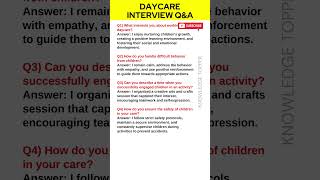 Daycare Interview Questions and Answers | Daycare Job Interview Questions and Answers
