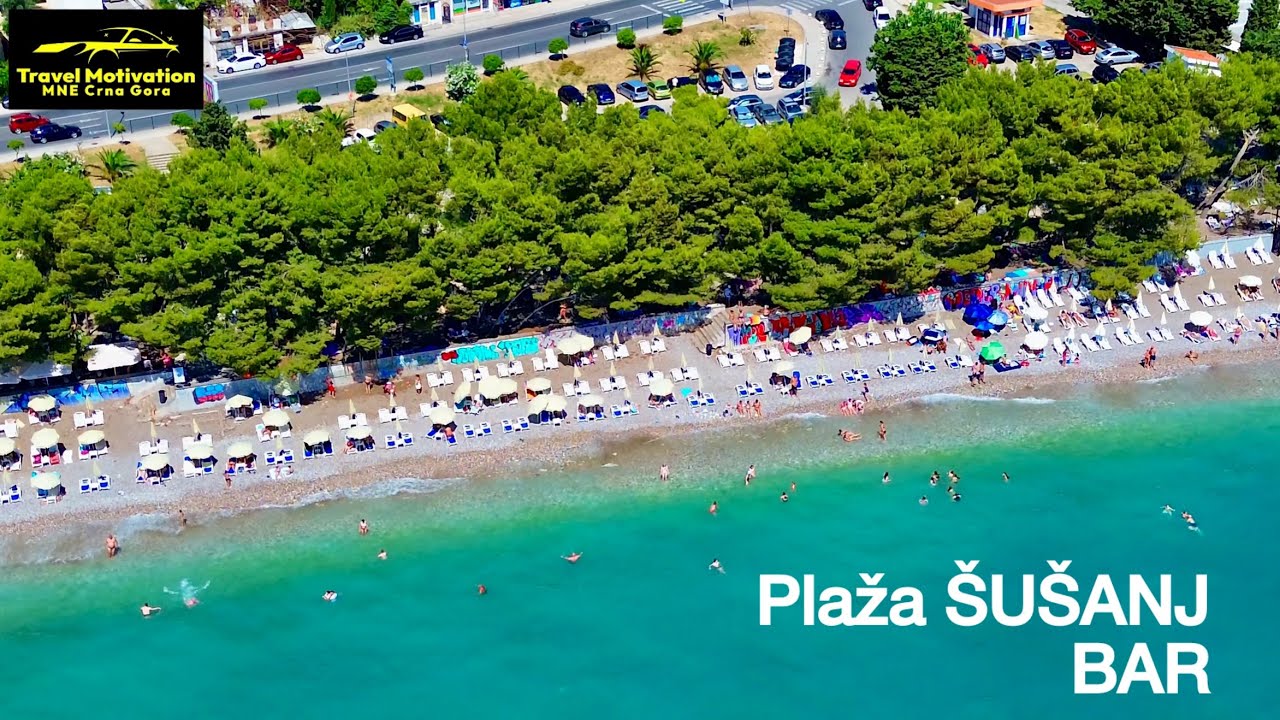 Plaža ŠUŠANJ kod Bara snimak dronom u Julu 2025 - ŠUŠANJ Bar Beach [4K Aerial View] MNE Crna Gora
