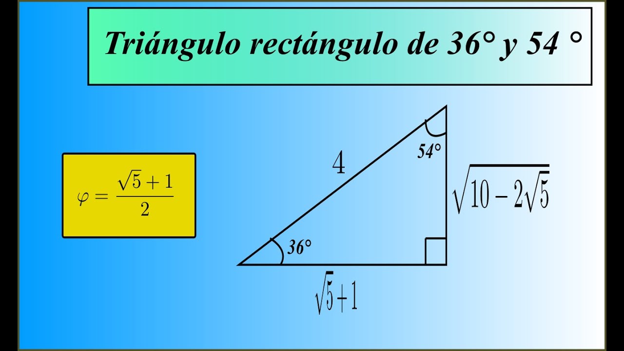 Triangulo Rectangulo De Oro 36 Y 54 Grados Youtube