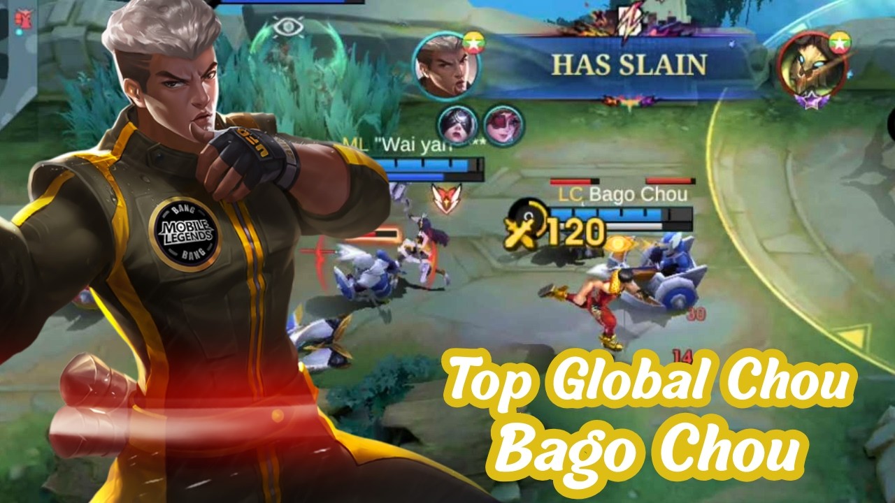 Top 3 Global Chou - Bago Chou - Mobile Legends Emblem, Build and Gameplay