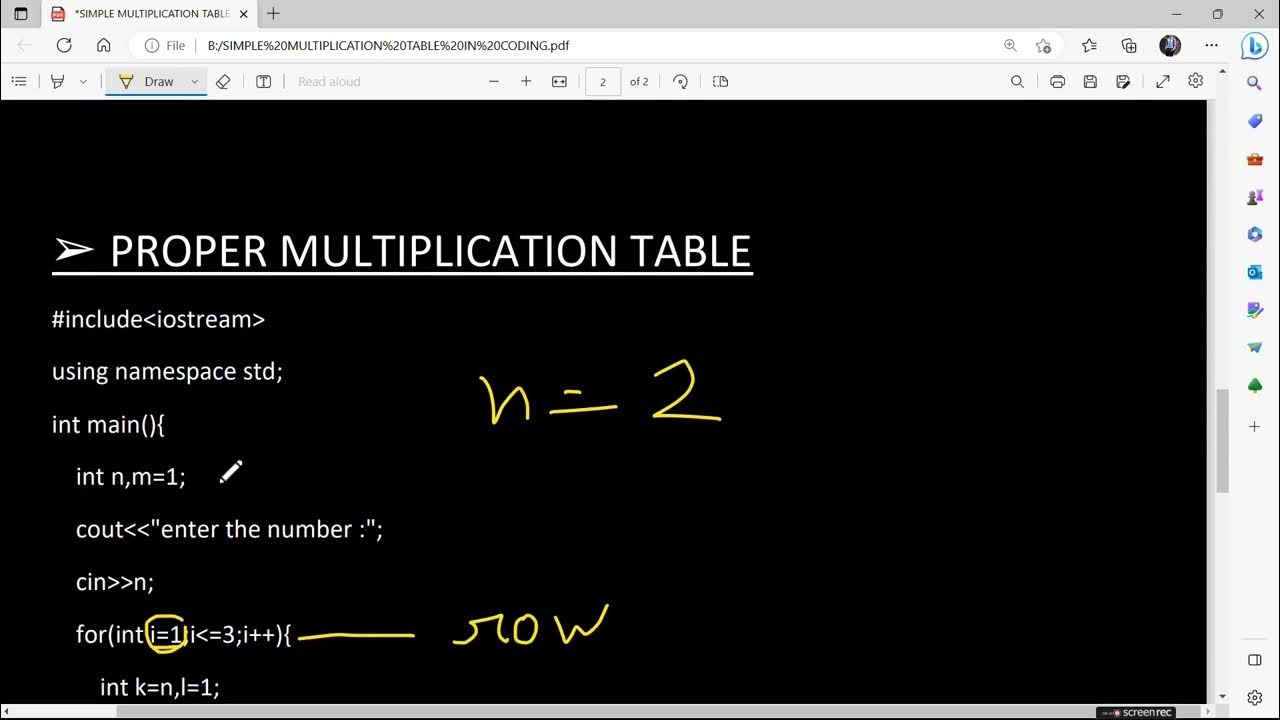 How To Print Proper Multiplication Table::C++ Programming To Print ...
