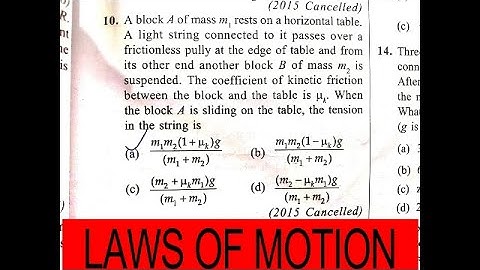 2015- A BLOCK A OF MASS M1 RESTS ON A HORIZONTAL TABLE. A LIGHT STRING CONNECTED TO IT...