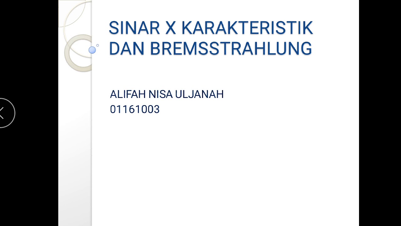 Sinar X Karakteristik dan Bremmsstrahlung YouTube