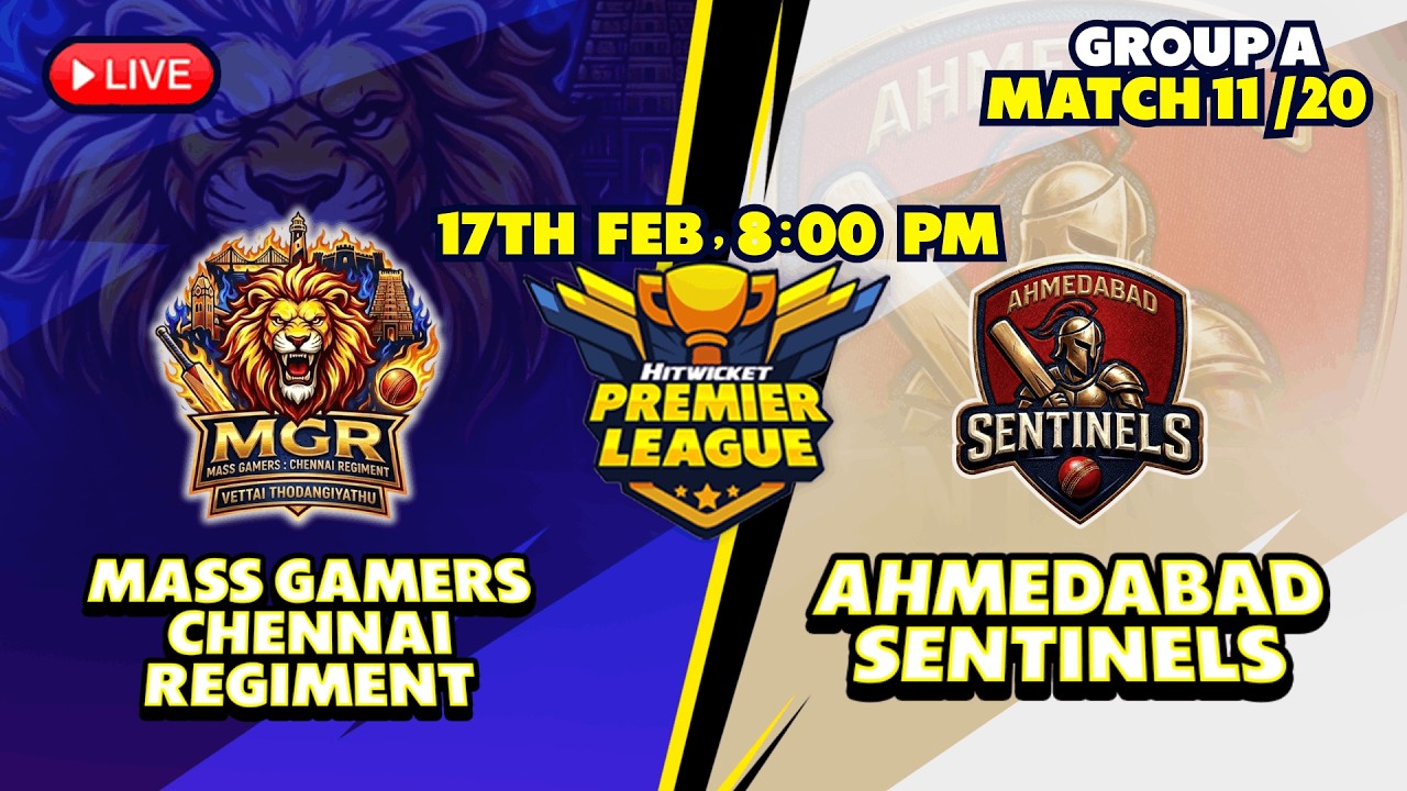 Mass Gamers Chennai Regiment vs Ahmedabad Sentinels LIVE | HPL