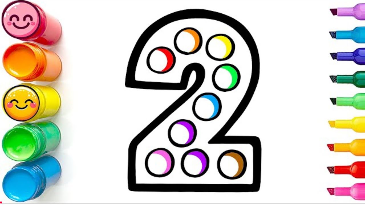 How To Draw Number 2 Pop It | Easy Pop It Drawing Step by Step