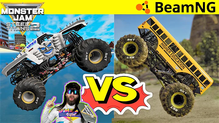 Monster Jam Steel Titans 2 and BeamNG Drive INSANE...