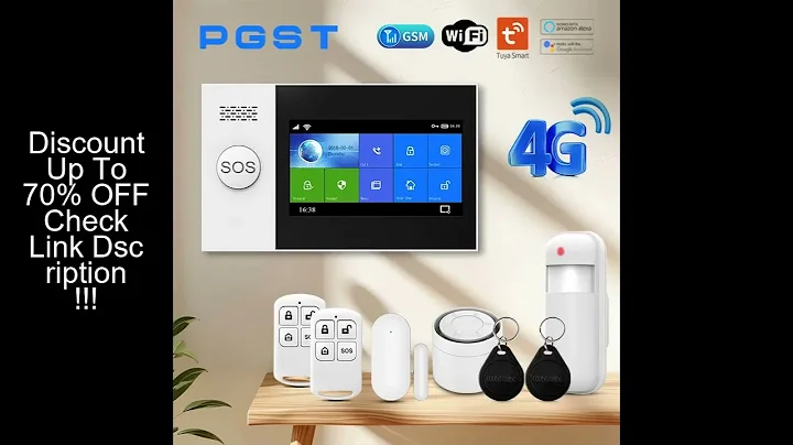 PGST PG-107 4G Wireless Home Alarm System WiFi Security System with 4.3 Inch Full Touch Screen,Compa
