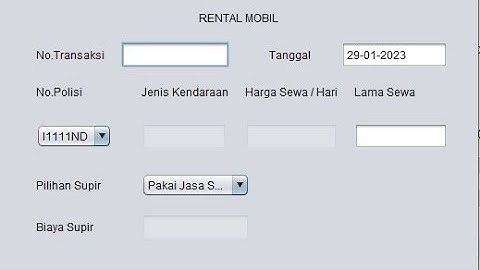 Aplikasi Rental Mobil - Java Netbeans