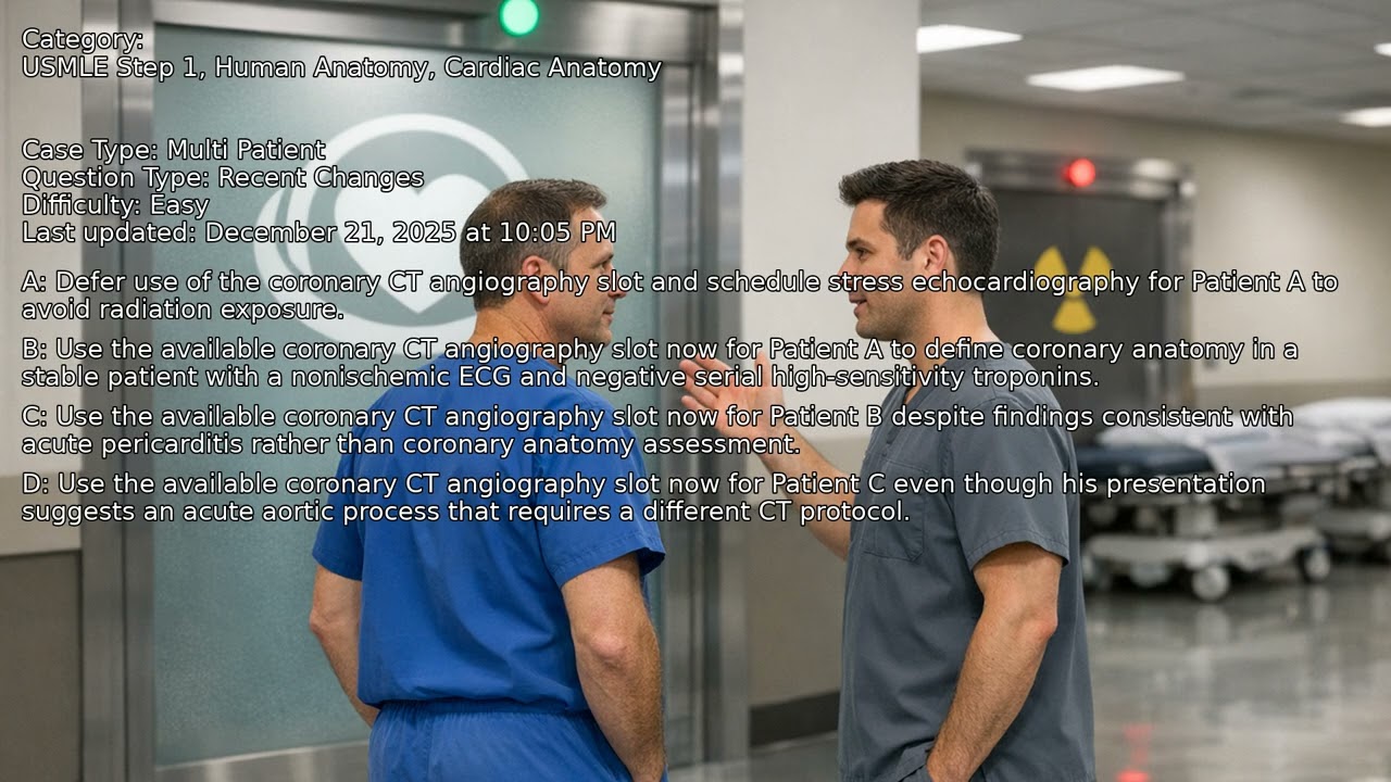 Cardiac Anatomy, Human Anatomy, USMLE Step 1 - Full Vignette with Extended Explanations
