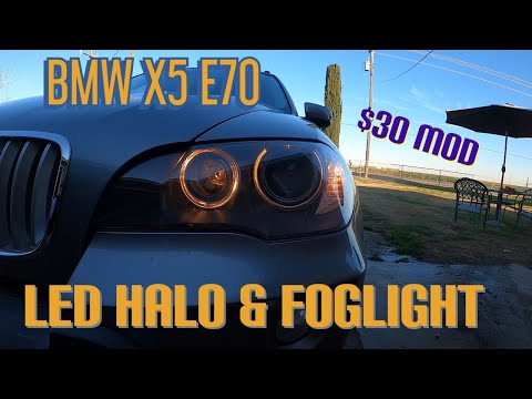 BMW e70 x5 LED halo ring/fog light replacement + (lense update)