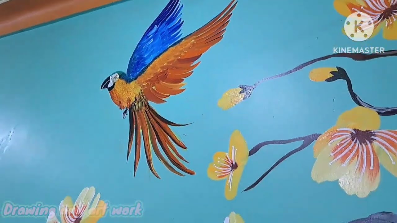 Simple Wall Painting Design Idea // Tree Wall Painting // Painting Wall