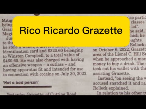 Rico Ricardo Grazette wishes for ‘guidance’. Where/who are his parents ...