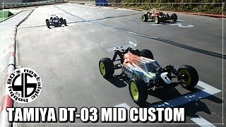 「タミヤ DT-03 ハイエンド化計画 NO.36【DT-03改MID仕様！76 DIRT RC CIRCUIT編！ 走行比較！】tamiya dt03 custom