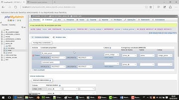 chave estrangeira com PhpMyAdmin
