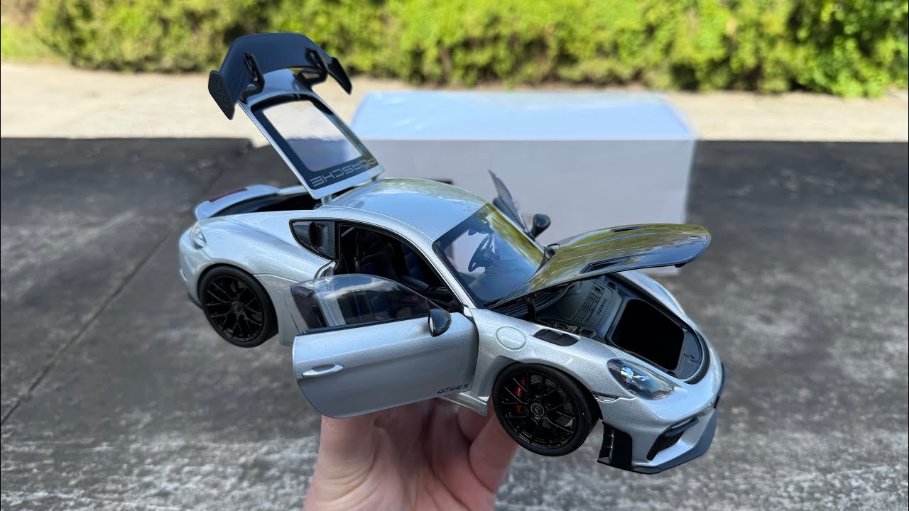 1:18 Porsche 718 Cayman GT4 RS (silver) - Norev (unboxing) - YouTube