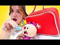 İrem, Barbie ve Bebe ile Temizlik Yapma ve Doktor Oyunları! Çocuklar İçin Özel Bölümler