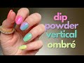 DIY dip powder vertical ombré rainbow manicure | Revel Nail