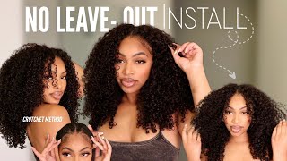 NO LEAVE OUT V- PART WIG INSTALL: Trying Out Viral Crotchet Method (NO Lace, NO Glue) | UNice Hair