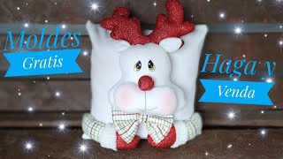 💗 hermoso Cojín Navideño Reno, Moldes Gratis, haga y venda💗 #manualidades #navidad