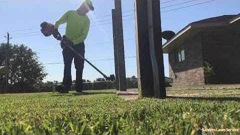 Edging with a string trimmer. ECHO 2620