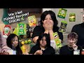 We tried pickle flavored snacks 🥒……it was interesting…..