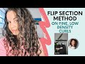 Flip Section Method on Fine Low Density Curly Hair