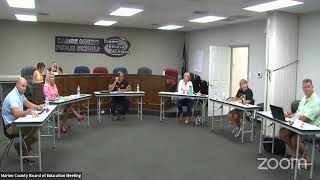 Marion County Board of Education Meeting Aug 6, 2020