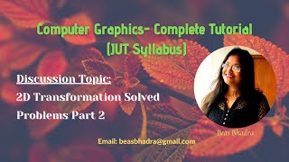 3.5 2D Transformation Solved Problems Part 2 in Computer Graphics