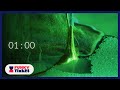 1 Minute 4K Inverted Green Ink and Sand Macro Countdown Timer | Ambient, Cinematic Music