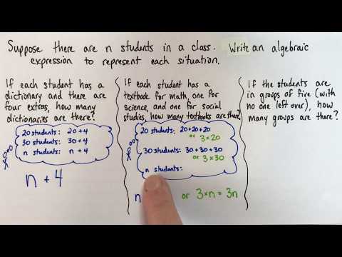 Write an algebraic