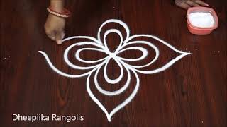 2 Easy & Simple Rangoli Design//Latest Muggulu//Festival Kolam//Rangoli//Apartment muugulu