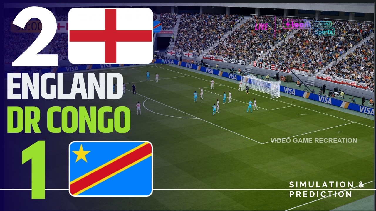 ⚽ Angleterre 2-1 RD Congo: Résumé | Coupe du Monde 2026 | Simulation réaliste/Récréation Gameplay