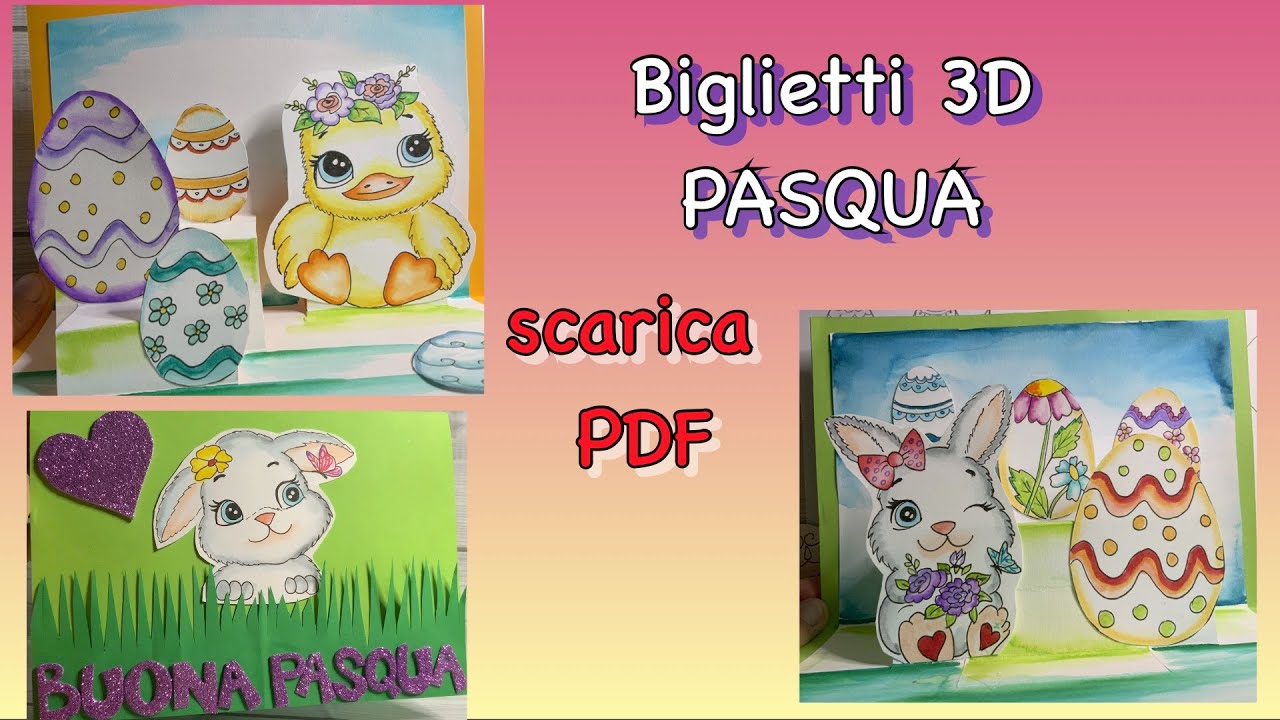 Lavoretto di PASQUA: biglietti POP UP - Scarica Disegni in PDF