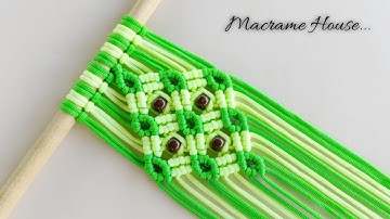 DIY Macrame Tutorial - Intermediate Pattern Using Double Half Hitch Knot and Square knots!