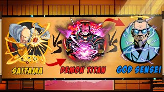 Shadow Fight 2 Saitama - one punch man vs Demon Titan Vs God Sensei