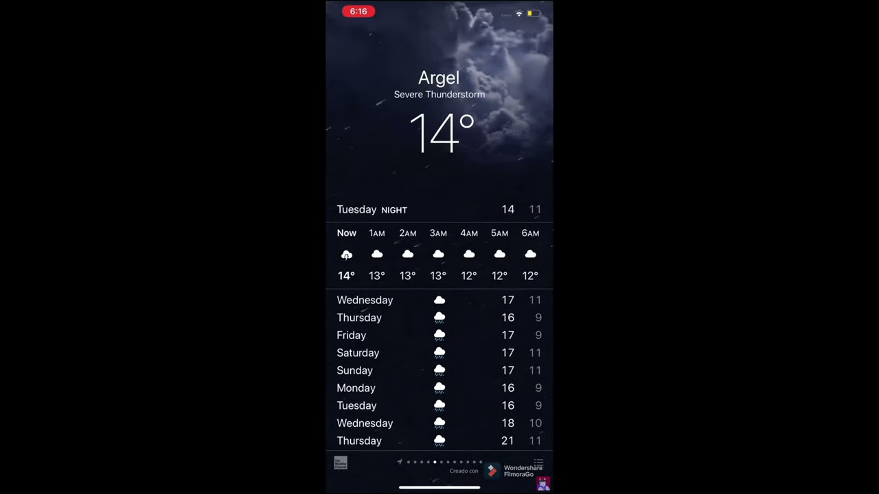 IOS Weather Animation Severe ThunderStorm Night