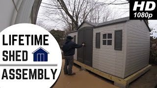 Lifetime Outdoor Storage Shed With Wooden Platform (Timelapse)