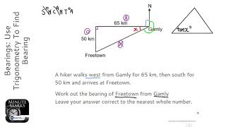 Bearings: Use Trigonometry To Find Bearing (Grade 5) - OnMaths GCSE Maths Revision