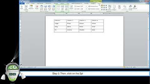 Chapter 4 - Working on Tables in MS Word 2010 Part 8 - Splitting a Table | Class 5 Computer