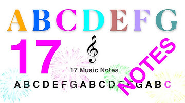 17 Notes, New Color Note: C - Read Music Notes in Treble Clef (A B C D E F G)