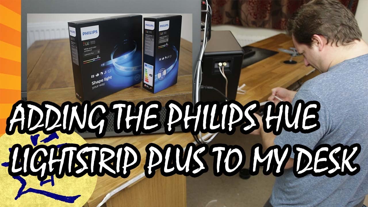 I added an LED light strip to my desk