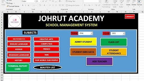 ADVANCED SCHOOL DATABASE MANAGEMENT SYSTEM | EXCEL