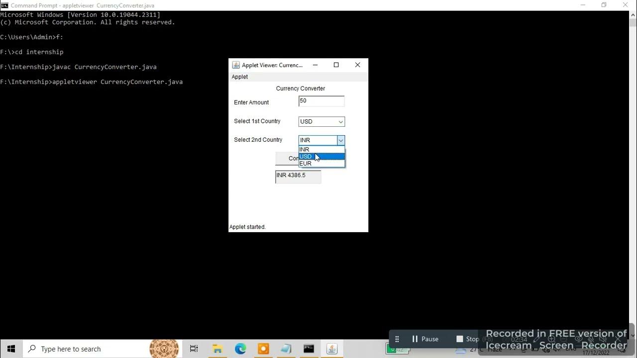 currency converter web app using Java Applet YouTube