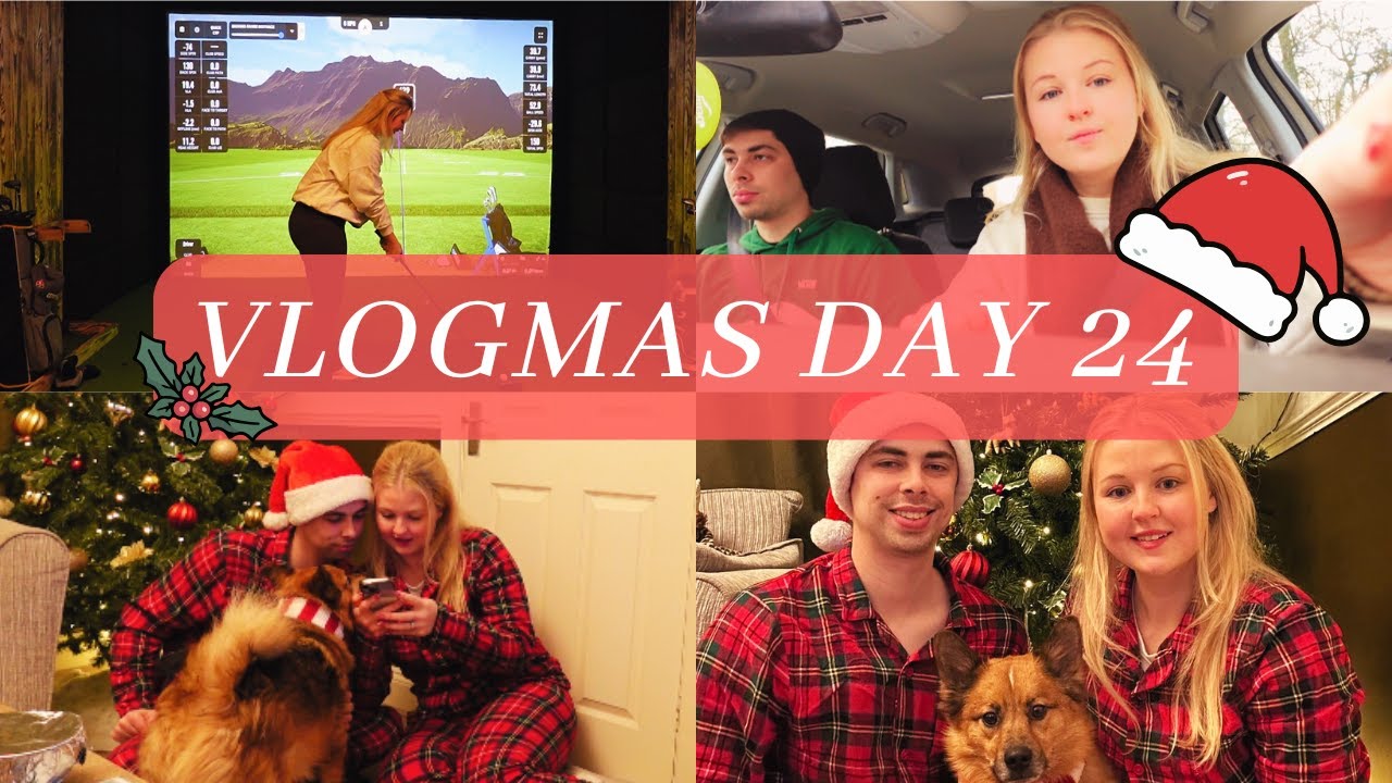 CHRISTMAS EVE - Golf Simulator & Christmas Photos  | VLOGMAS Day 24 | Grace Denton