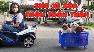 Làm Chiếc Xe 4 Bánh Kéo 3 Bạn Cún Đi Chơi