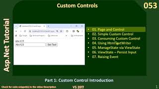 Custom Control | Part 1 - Page and Control | Asp Net Tutorial #53 Net Worth