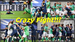 Crazy Fight During The Match! Kylian Mbappe Injured! PSG VS Saint Etienne